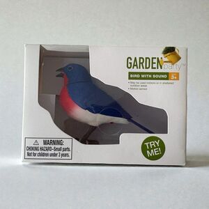 Garden Party Bird With Sound Singing Chirping Motion Activated Blue Red Battery